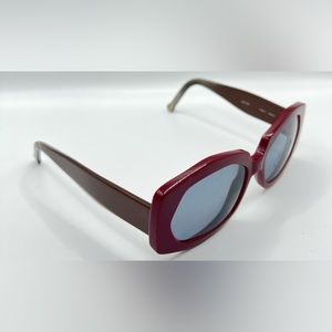 Vintage LA Eyeworks One Pair Brown Burgundy Geometric Sunglasses Frames Only